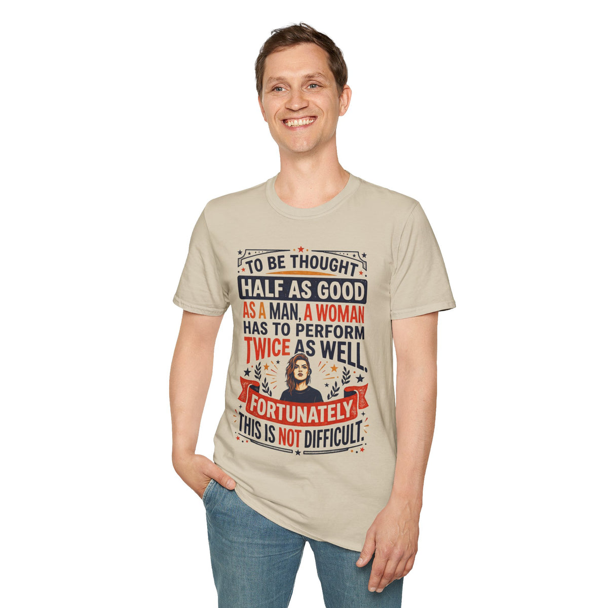 "Twice as Well" Vintage-Style Feminist Graphic Tee | Retro Sarcastic T-Shirt