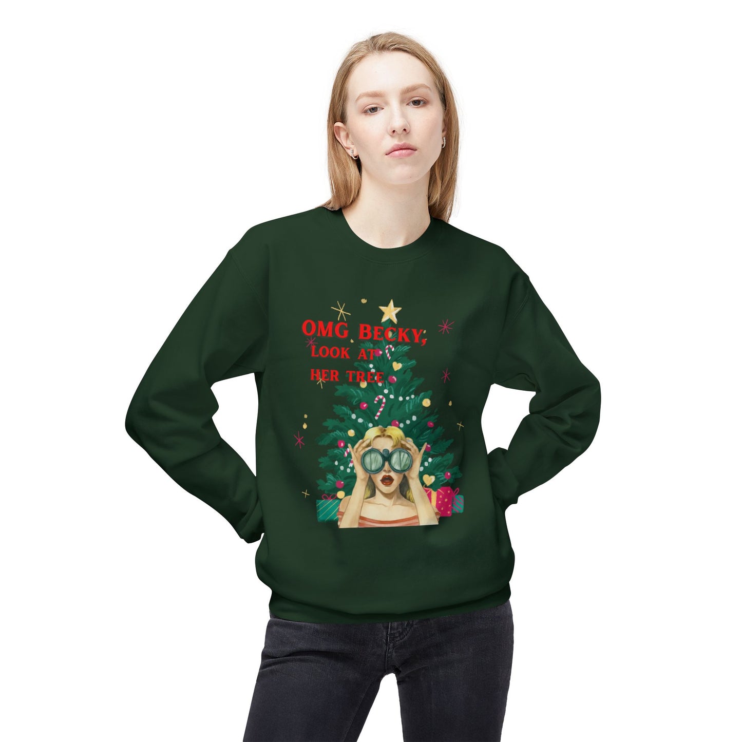 OMG Becky, Look at Her Tree - Vintage Nostalgia Crewneck Sweatshirt