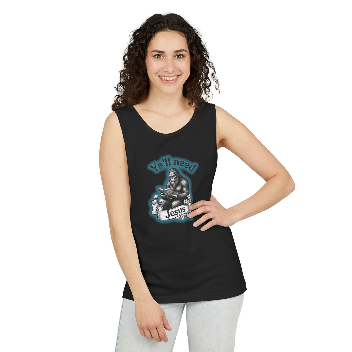 Y’all Need Jesus Bigfoot Garment-Dyed Tank Top