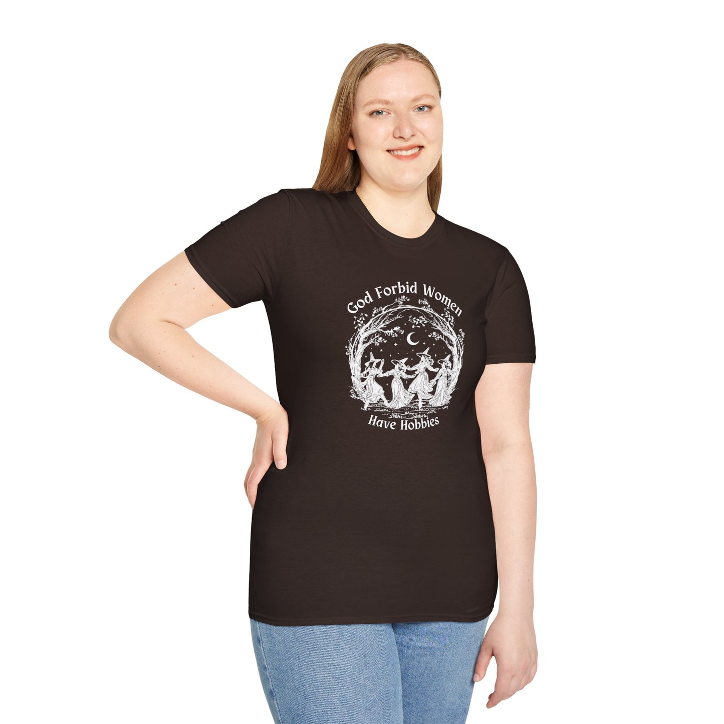 "God Forbid, Women Have Hobbies" Unisex Softstyle T-Shirt