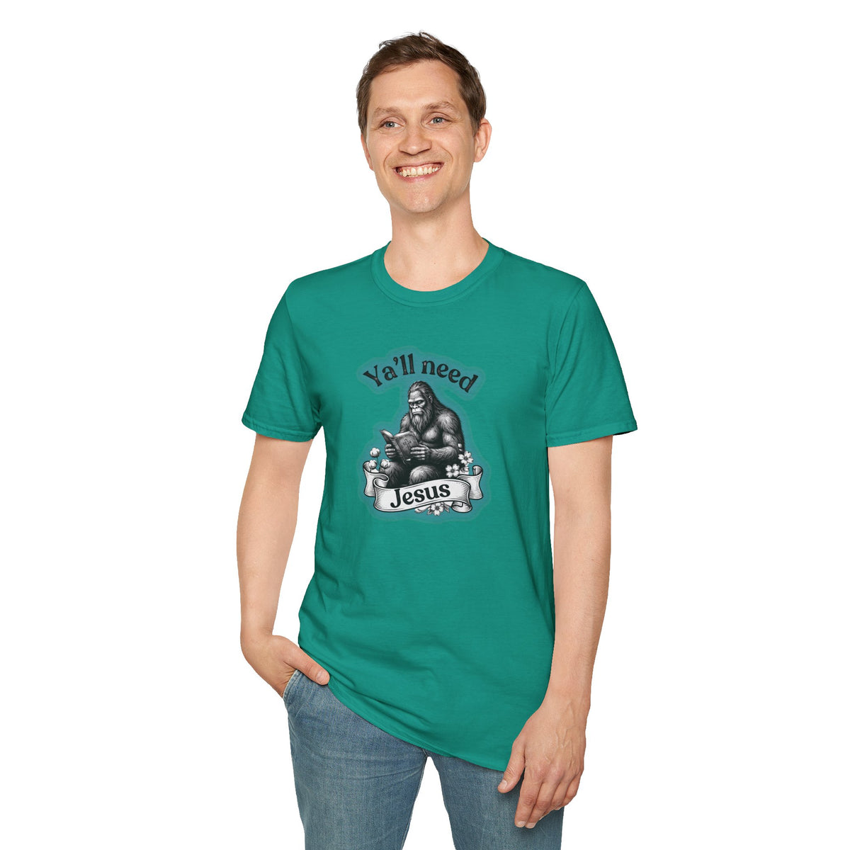 Y’all Need Jesus Bigfoot Unisex Softstyle T-Shirt