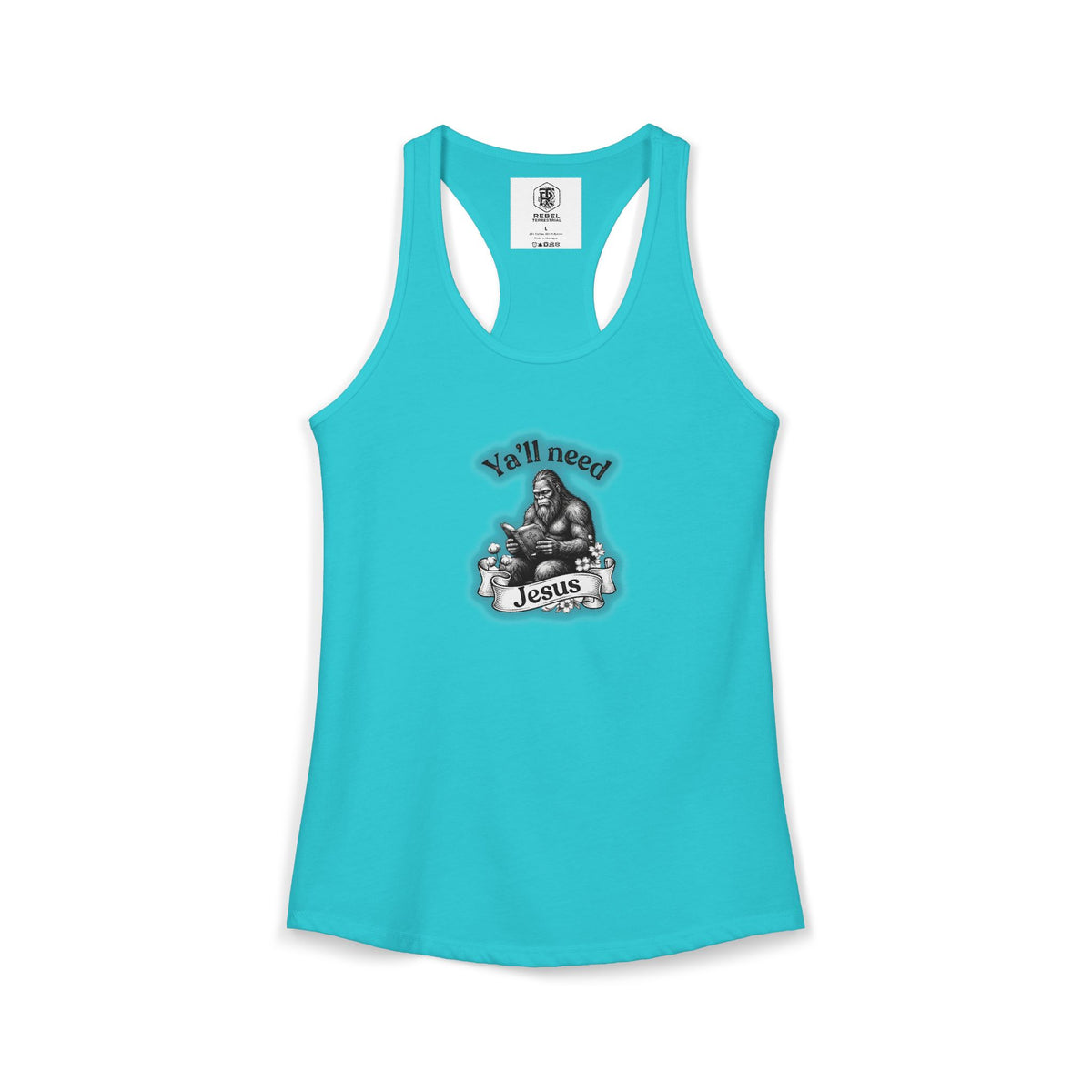 Y’all Need Jesus Bigfoot Women’s Racerback Tank