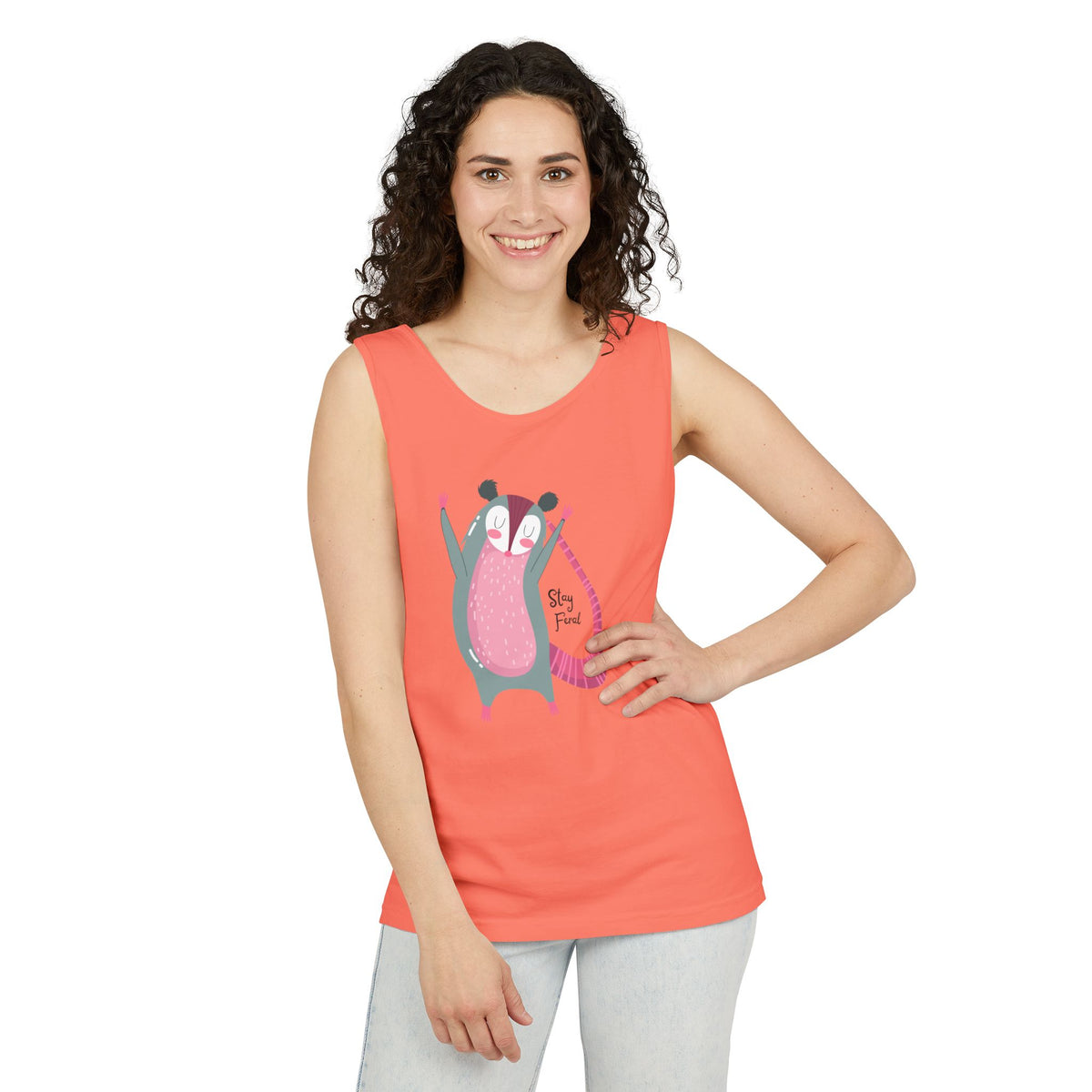 Stay Feral – Happy Possum Unisex Jersey Tank