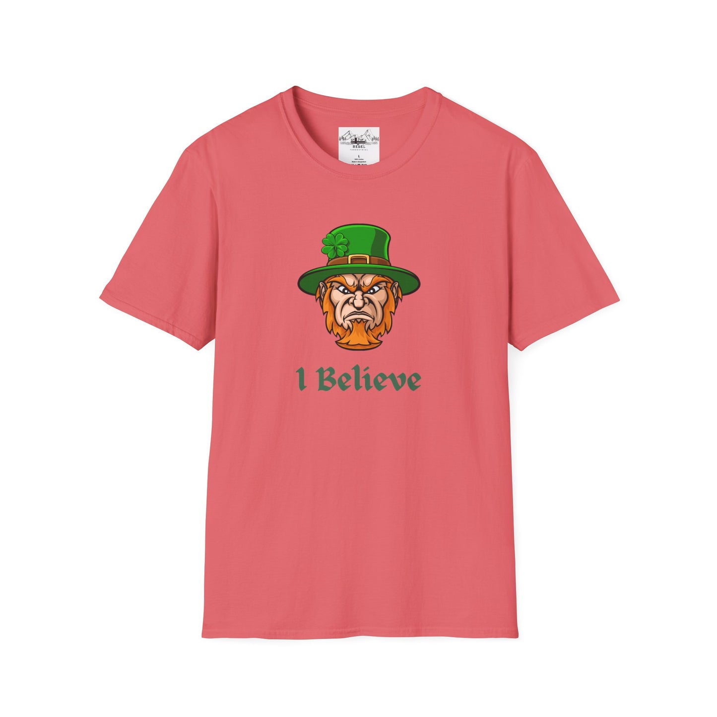 "I Believe" Angry Leprechaun Graphic Tee – Playful Celtic Spirit