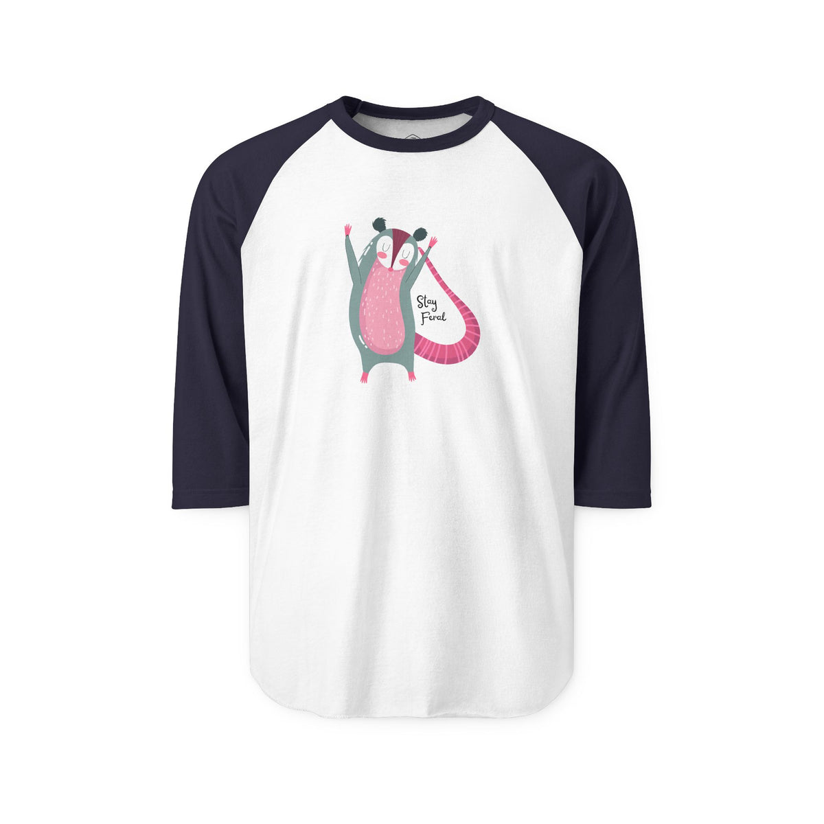 Stay Feral – Possum 3/4 Sleeve Raglan Tee