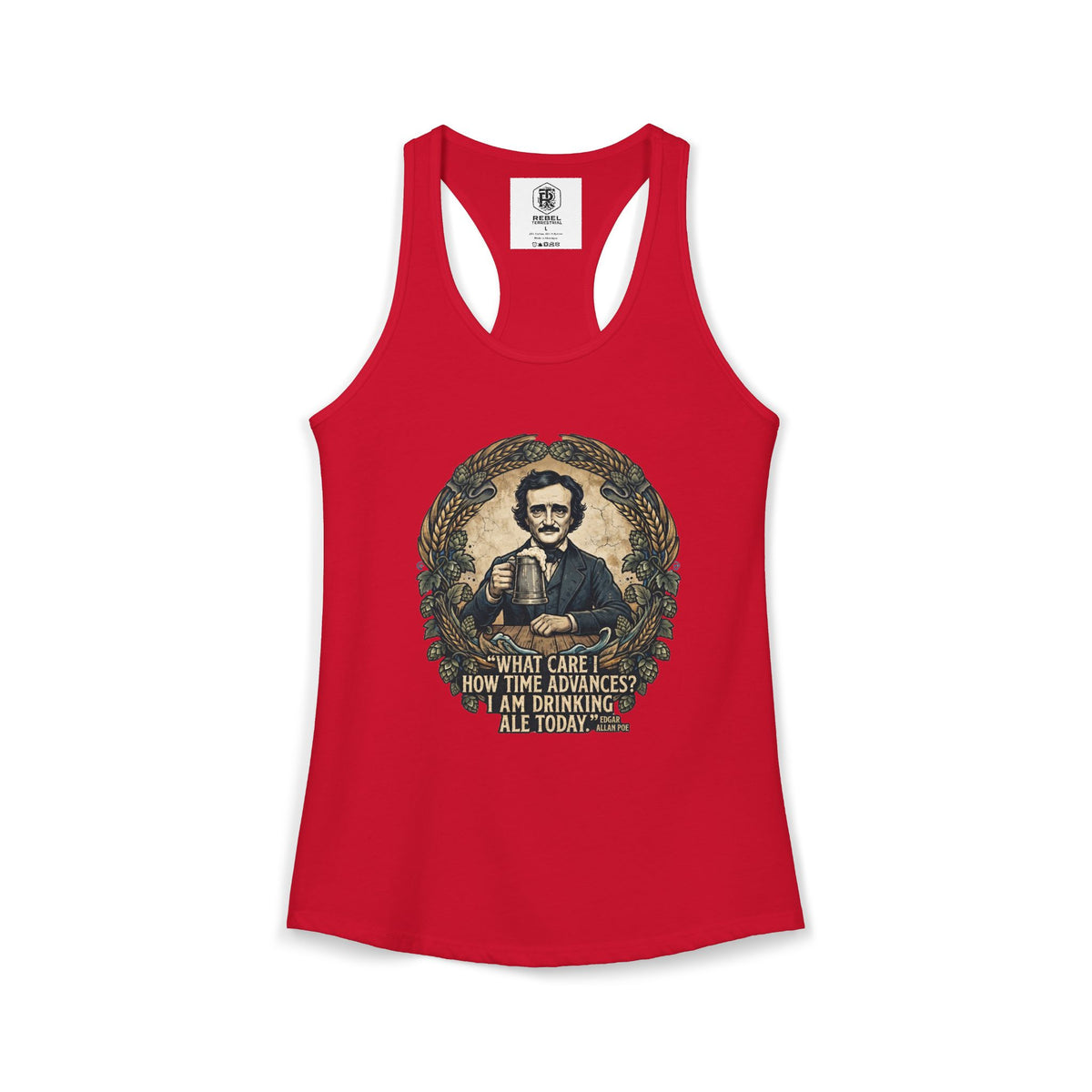 I Am Drinking Ale Today Edgar Allan Poe Women’s Racerback Tank