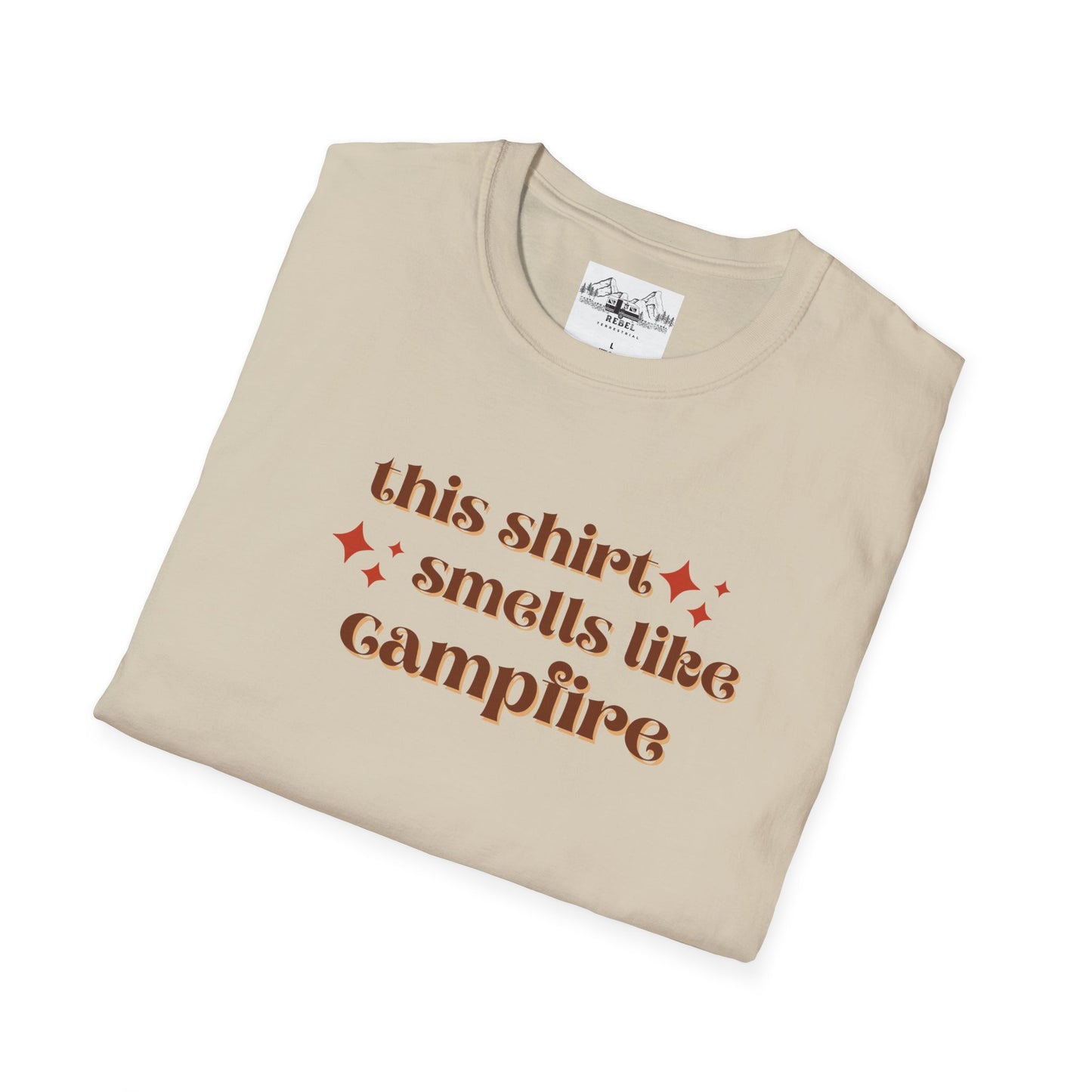 This Shirt Smells Like Campfire – Cozy Outdoorsy Unisex Softstyle T-Shirt
