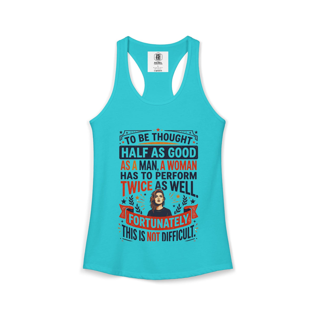 “Twice as Well” Feminist Women's Racerback Tank