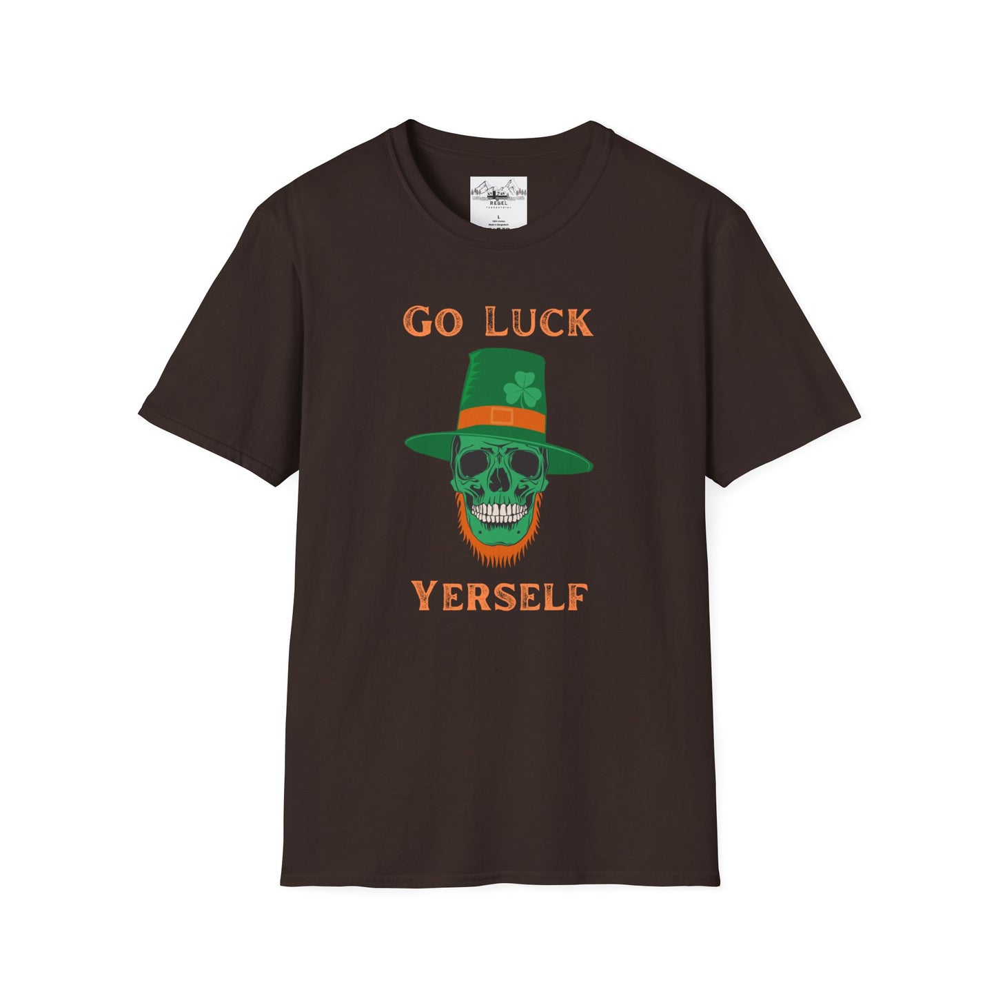 "Go Luck Yerself" Graphic Tee – Emerald Skull & Leprechaun Hat