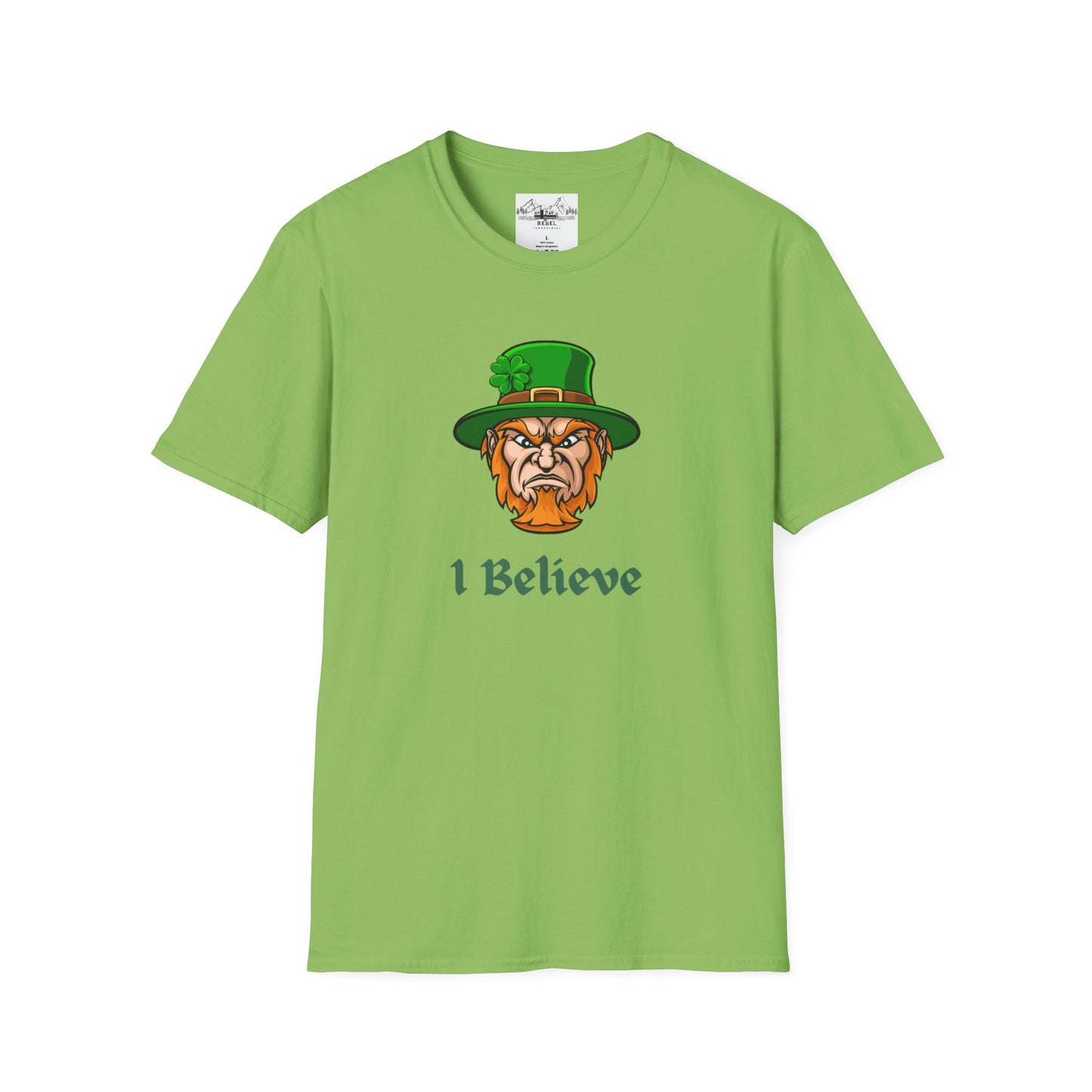 "I Believe" Angry Leprechaun Graphic Tee – Playful Celtic Spirit