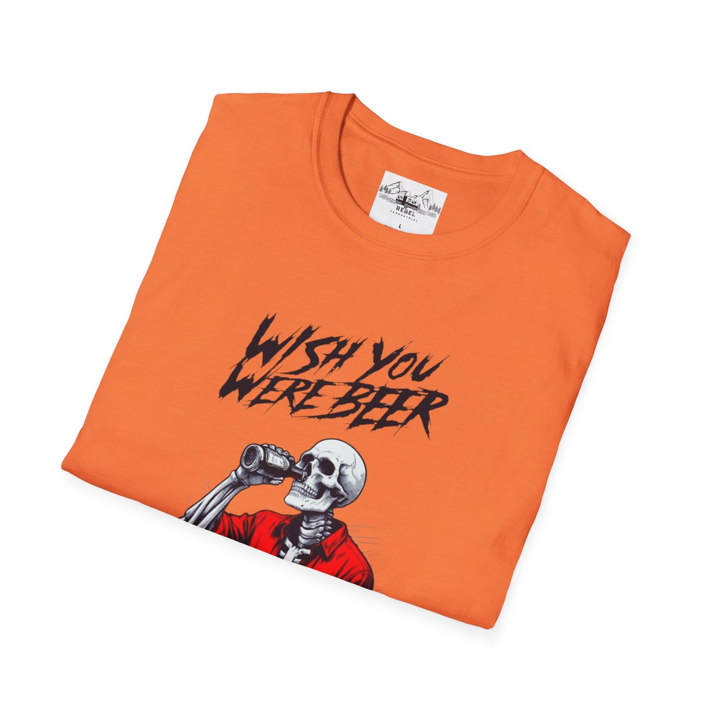 Wish You Were Beer – Funny Skeleton Drinking Tee