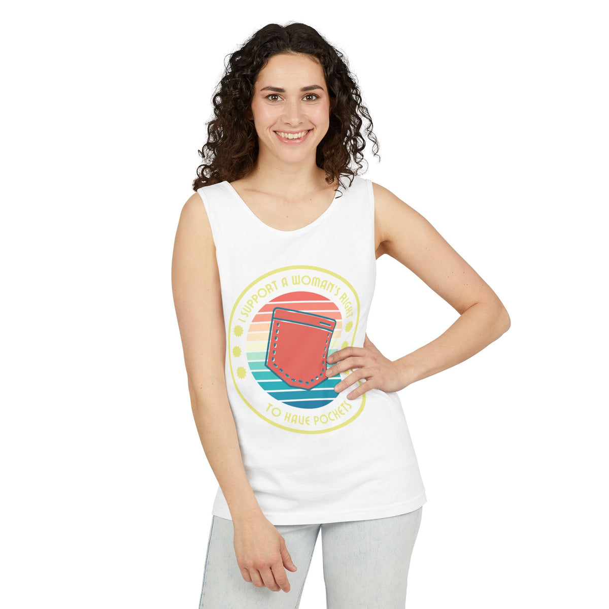 I Support a Woman’s Right to Have Pockets – Unisex Jersey Tank