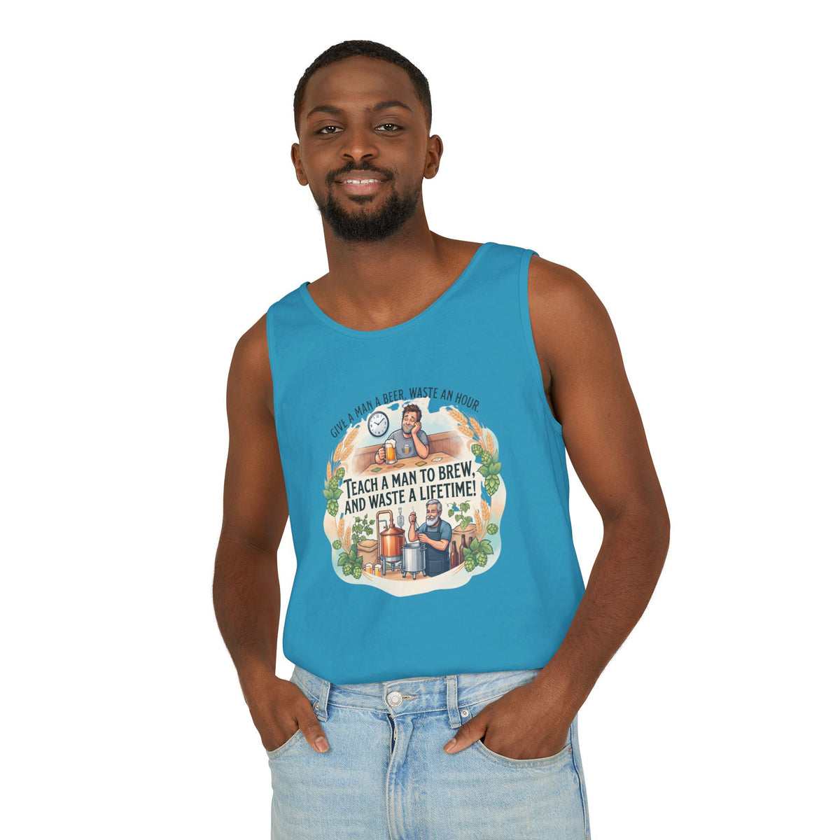 Teach a Man to Brew Beer Tank Top
