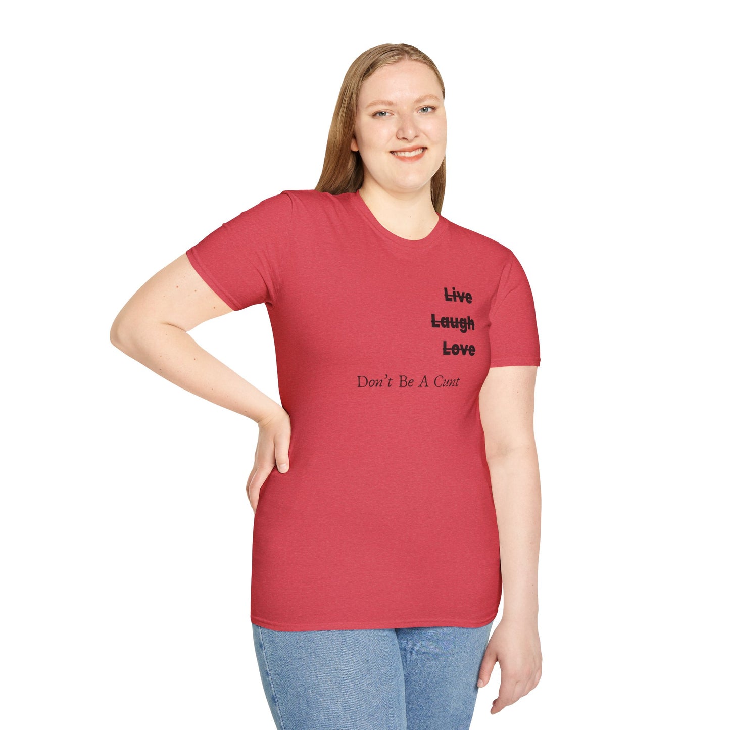 "Live Laugh Love" Subversive Graphic Tee – Wry Humor Statement