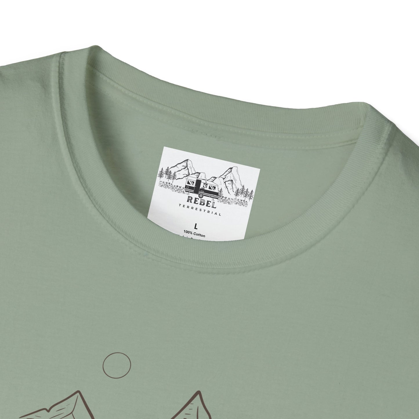Just Another Half Mile or So | Minimalist Mountain Scene Unisex Softstyle T-Shirt