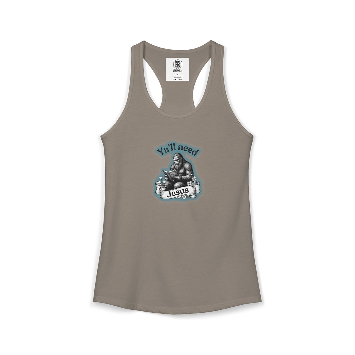 Y’all Need Jesus Bigfoot Women’s Racerback Tank