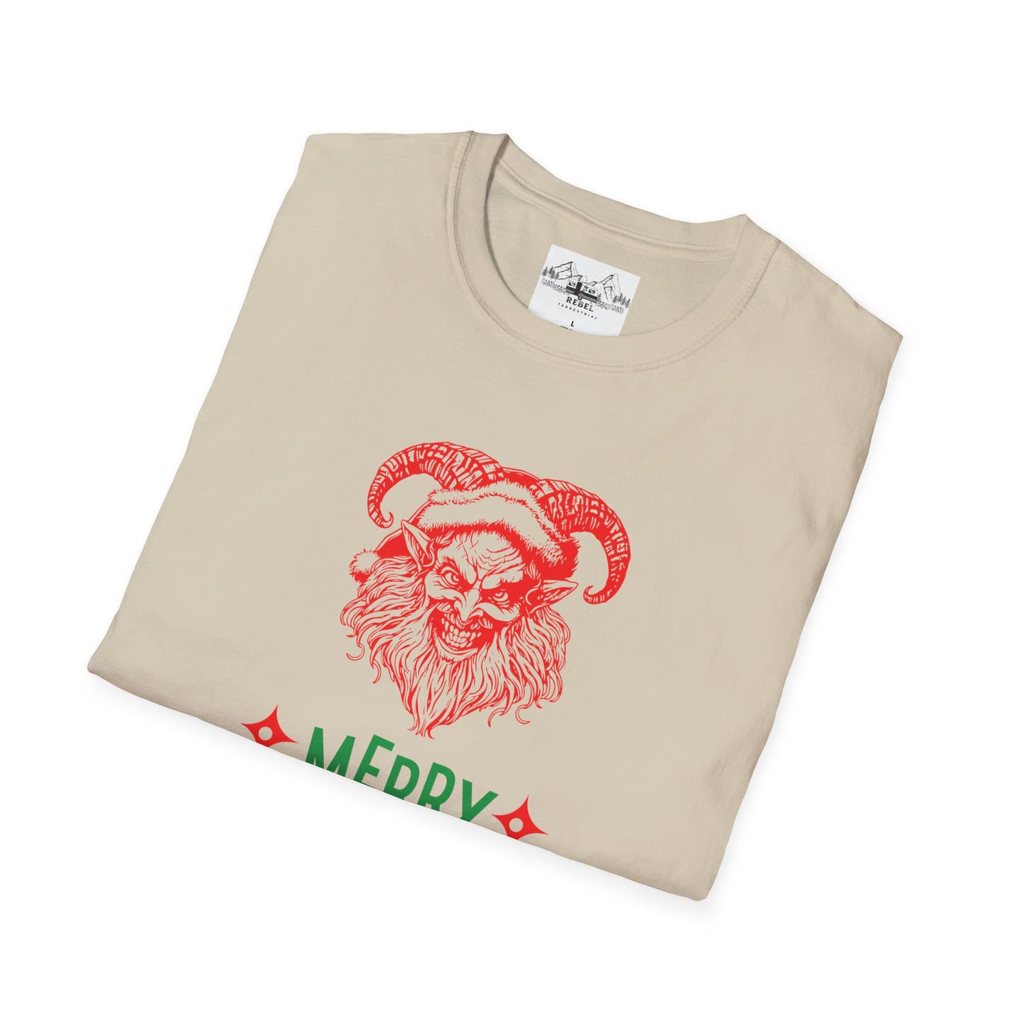 Smiling Krampus "Merry Holidays" Unisex T-Shirt | Ultra-Soft Cotton