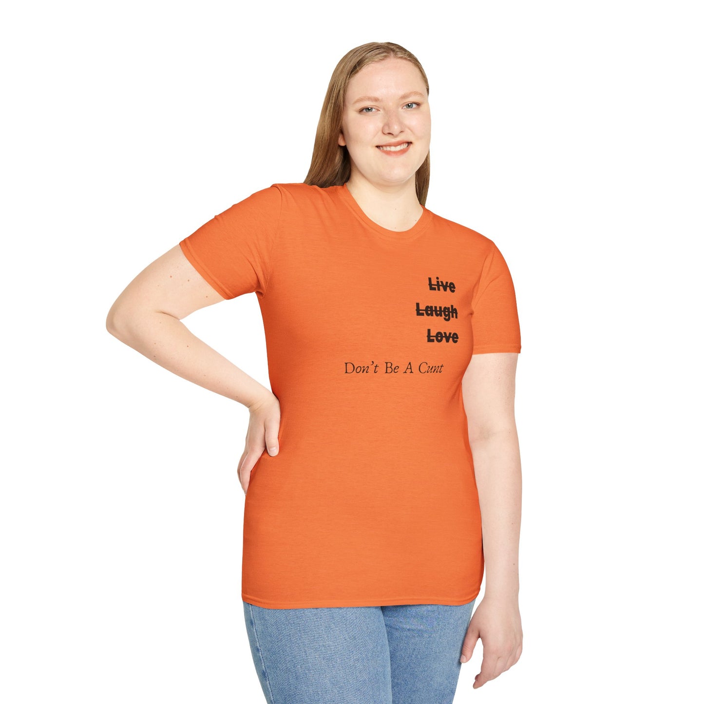 "Live Laugh Love" Subversive Graphic Tee – Wry Humor Statement