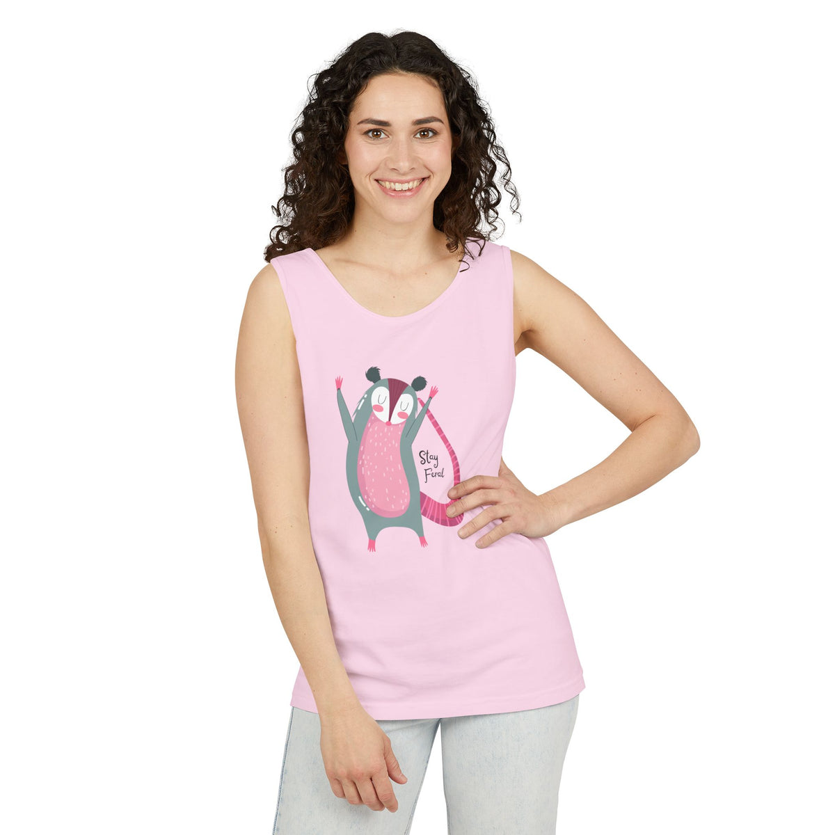 Stay Feral – Happy Possum Unisex Jersey Tank
