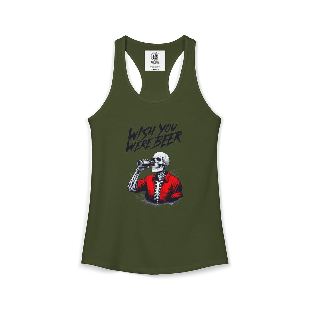 Wish You Were Beer – Skeleton Women’s Racerback Tank