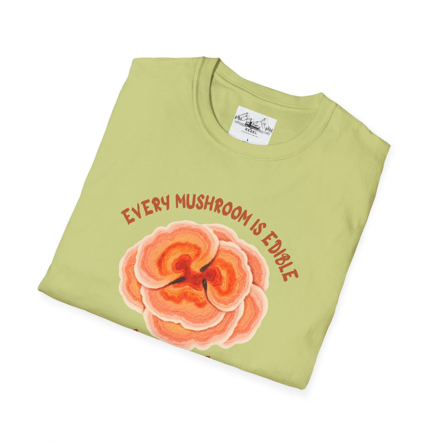 Turkey Tail Mushroom "Every Mushroom is Edible (Some Only Once)" Unisex Softstyle T-Shirt