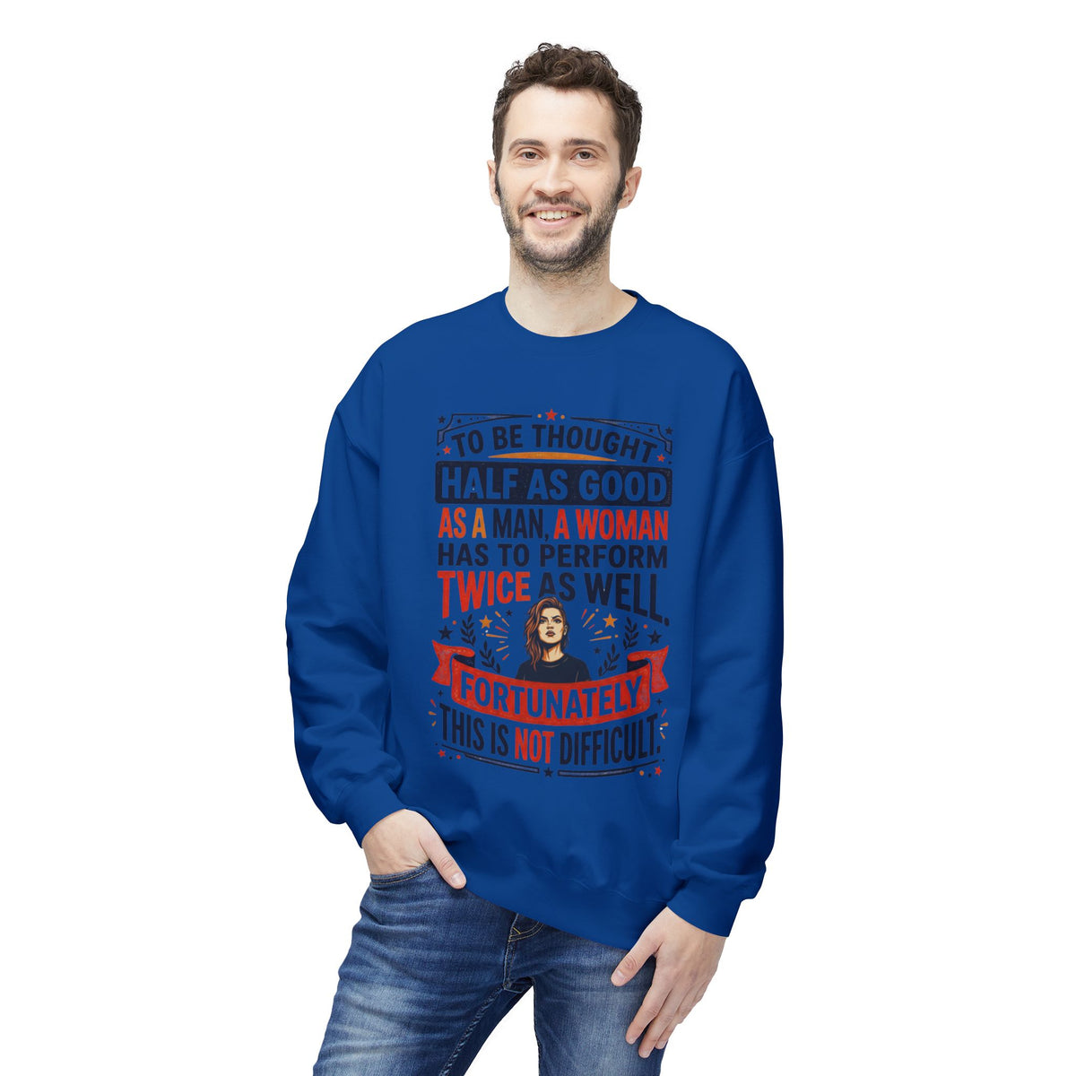 “Twice as Well” Feminist Crewneck Sweatshirt