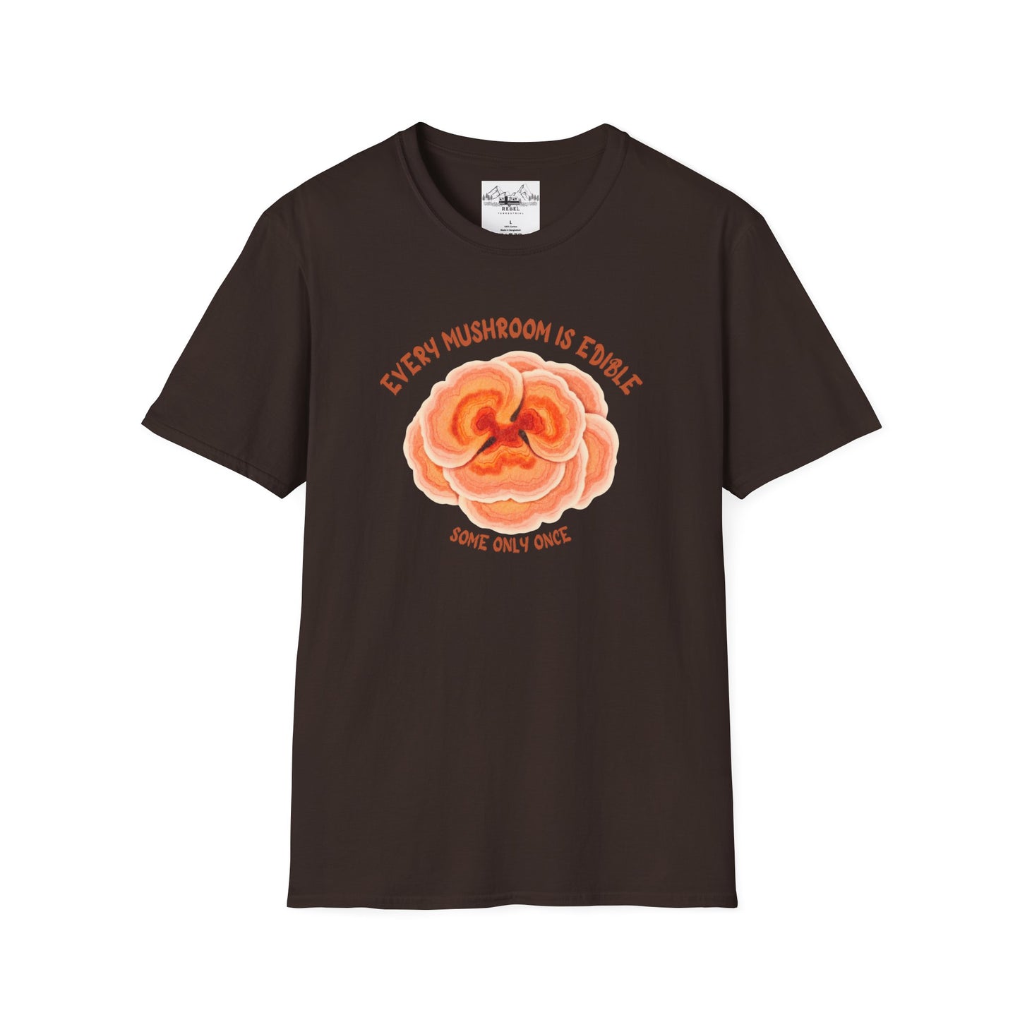 Turkey Tail Mushroom "Every Mushroom is Edible (Some Only Once)" Unisex Softstyle T-Shirt