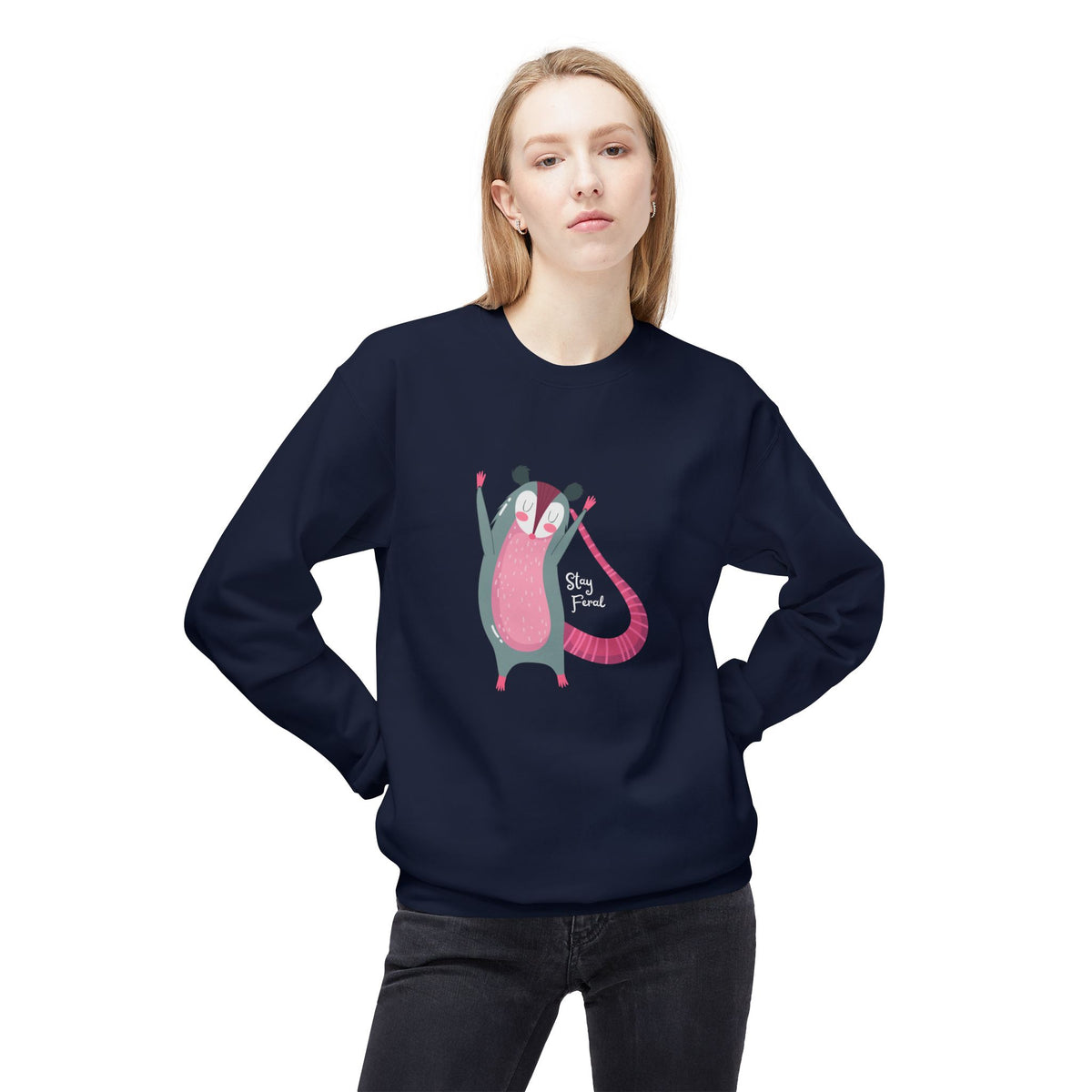 Stay Feral – Possum Crewneck Sweatshirt