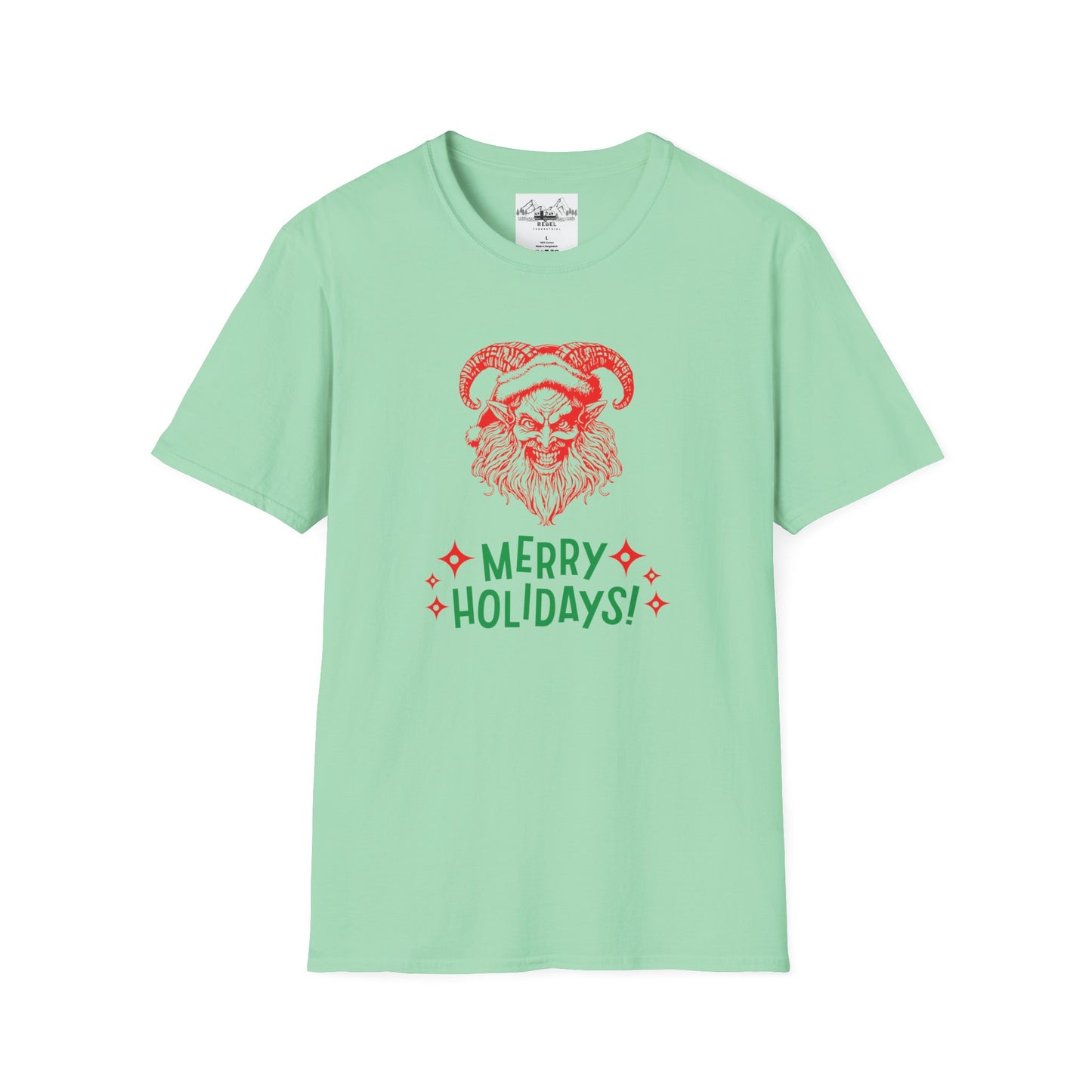 Smiling Krampus "Merry Holidays" Unisex T-Shirt | Ultra-Soft Cotton