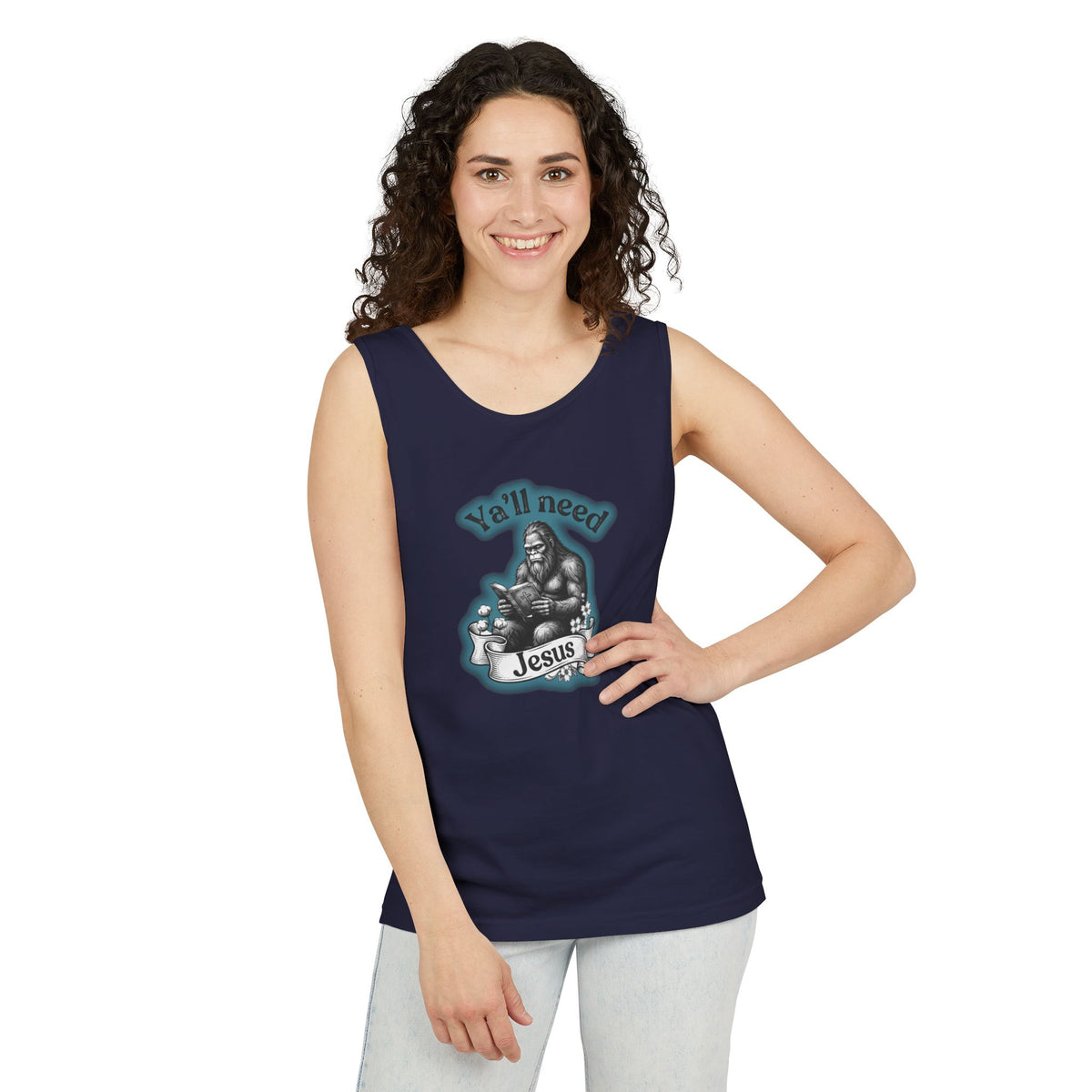 Y’all Need Jesus Bigfoot Garment-Dyed Tank Top