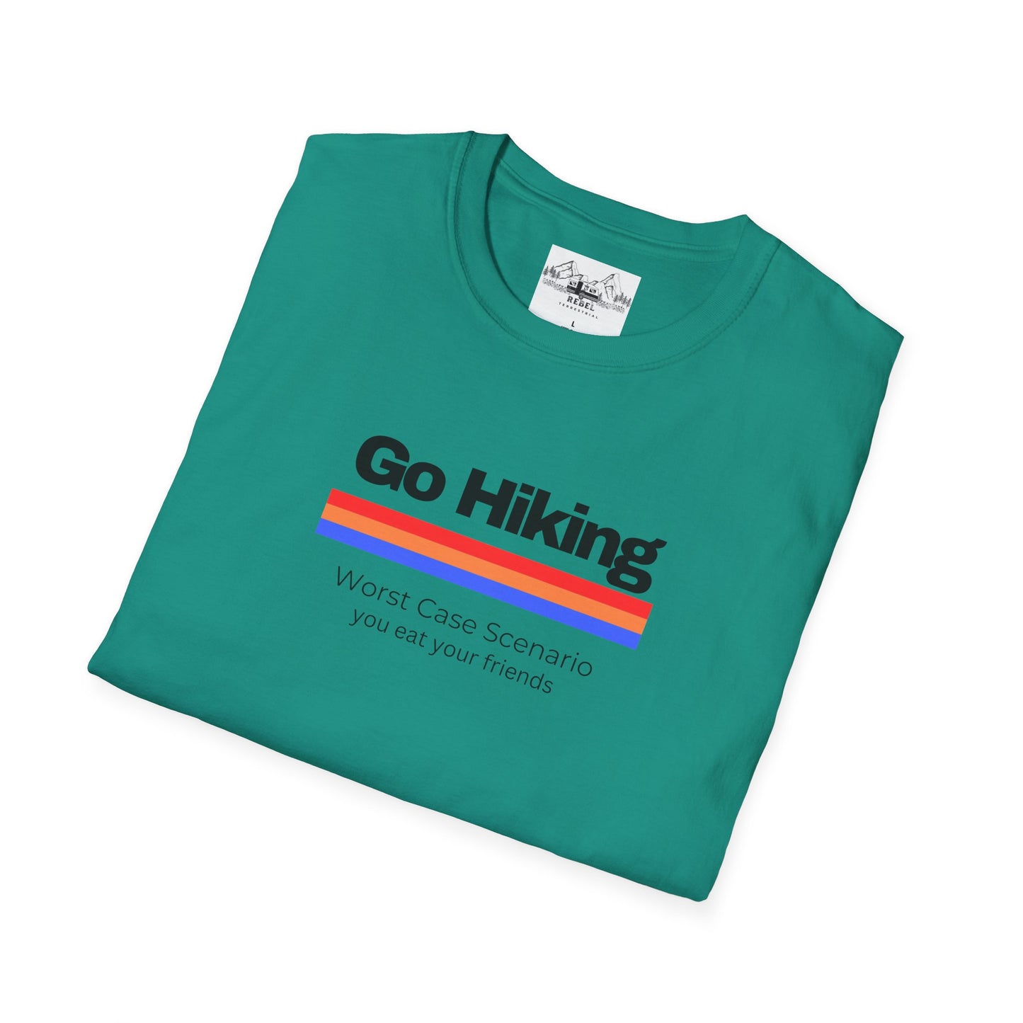 Go Hiking – Worst Case Scenario You Eat Your Friends | Retro Unisex Softstyle T-Shirt