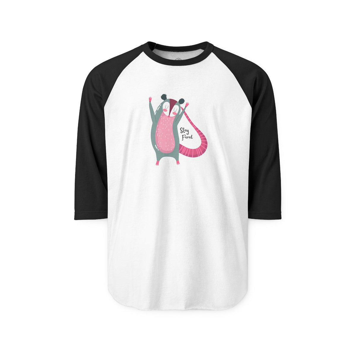 Stay Feral – Possum 3/4 Sleeve Raglan Tee
