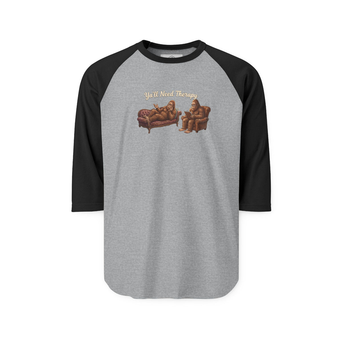Y’all Need Therapy Bigfoot Raglan Shirt