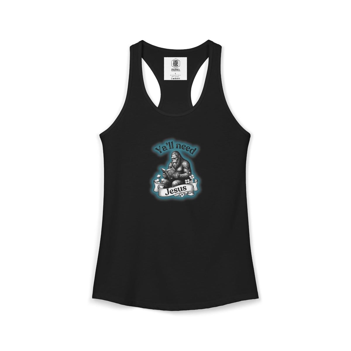 Y’all Need Jesus Bigfoot Women’s Racerback Tank
