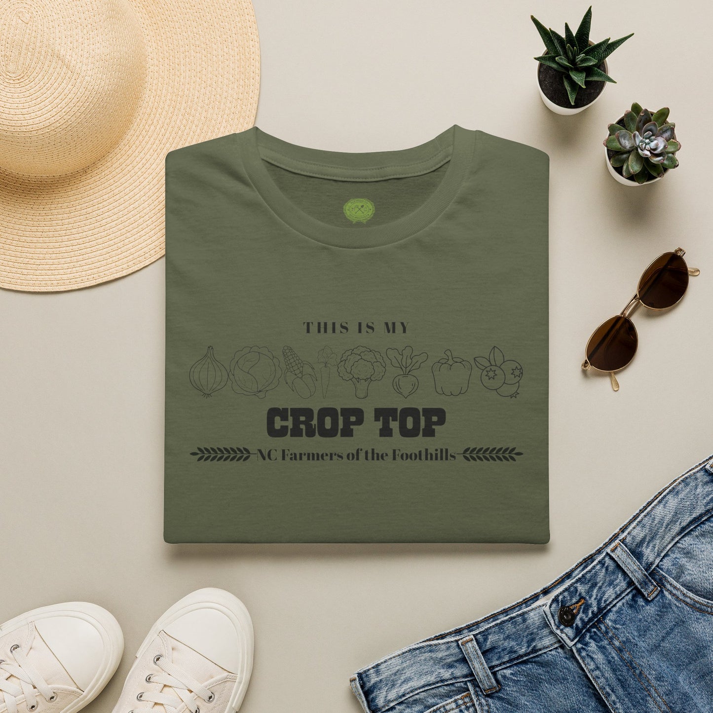 NC Farmers of the Foothills "This Is My Crop Top" Graphic T-Shirt