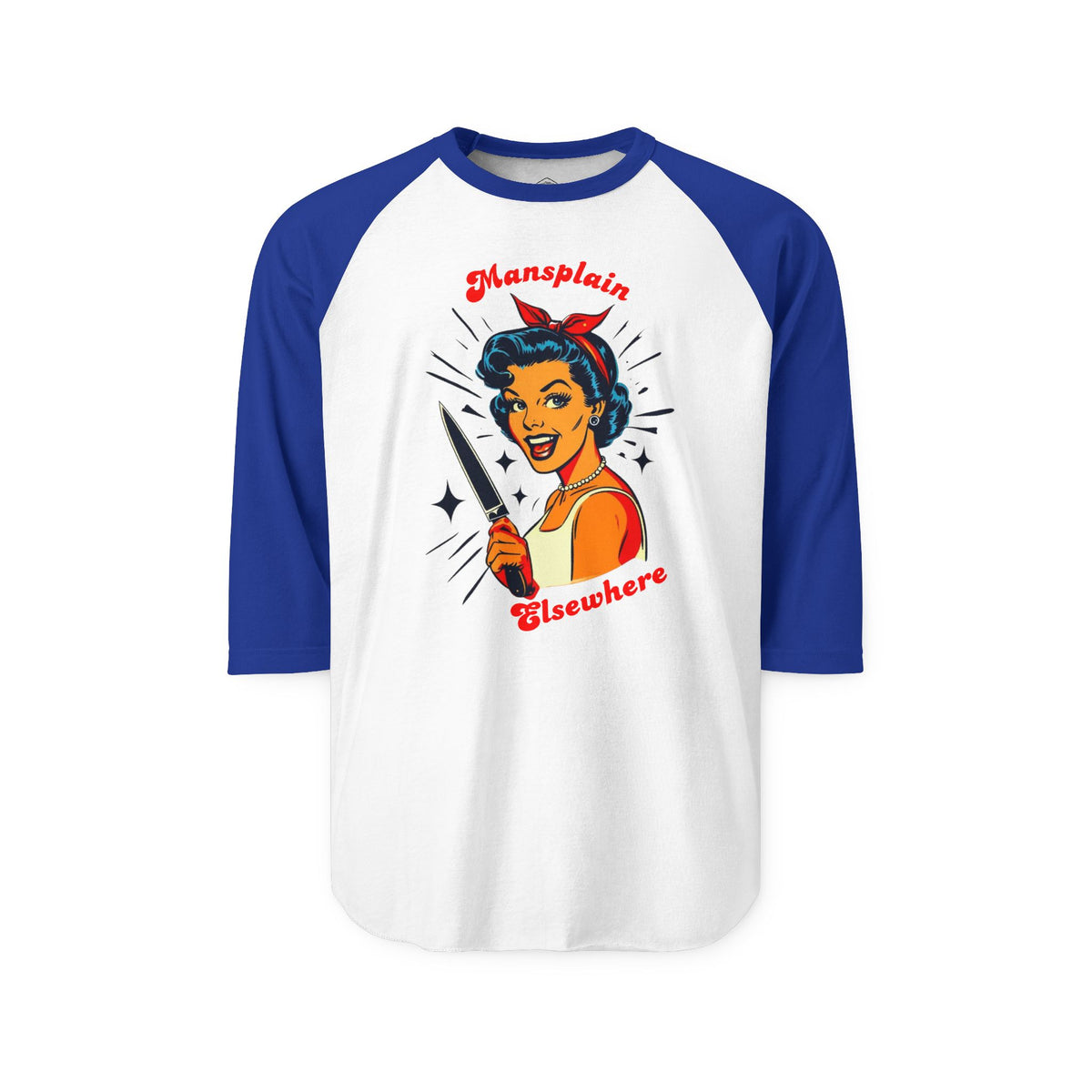 Mansplain Elsewhere 3/4 Sleeve Raglan Tee