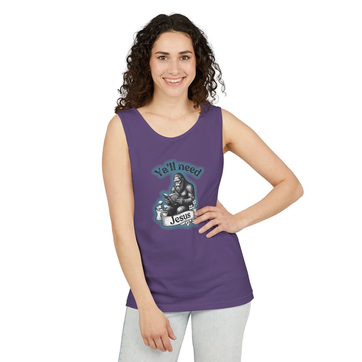 Y’all Need Jesus Bigfoot Garment-Dyed Tank Top