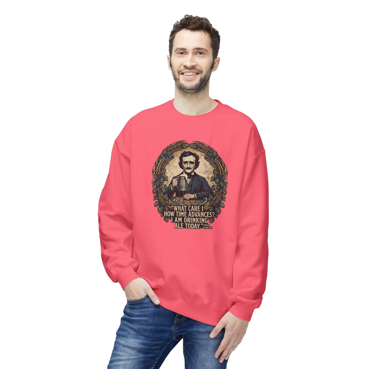 I Am Drinking Ale Today Edgar Allan Poe Crewneck Sweatshirt