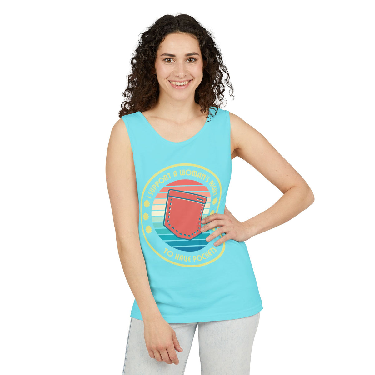 I Support a Woman’s Right to Have Pockets – Unisex Jersey Tank