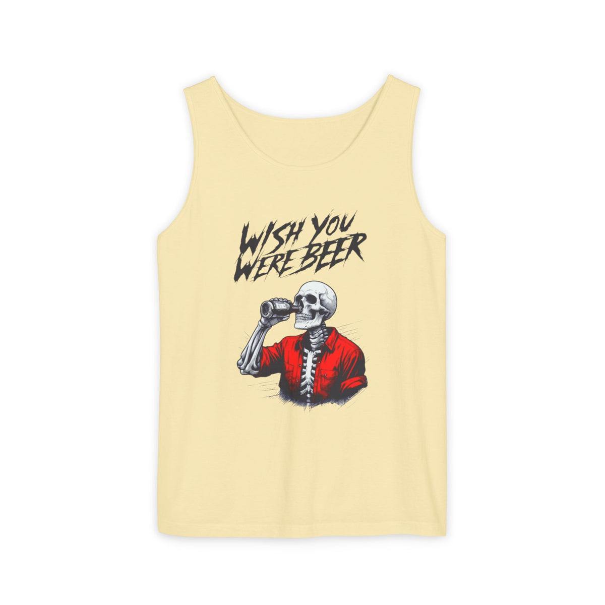 Wish You Were Beer – Funny Skeleton Tank Top