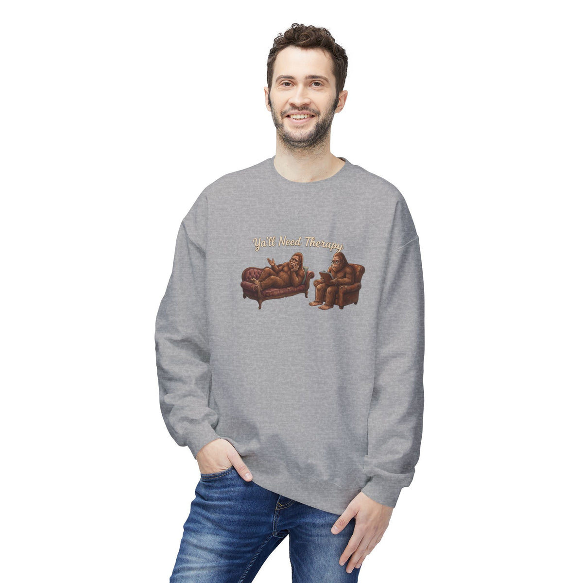 Y’all Need Therapy Bigfoot Crewneck Sweatshirt