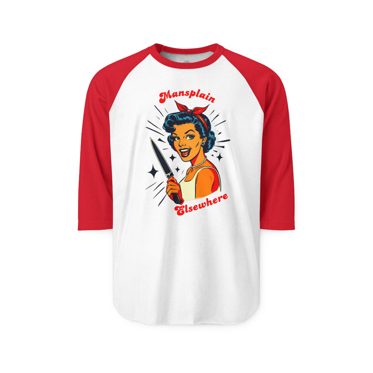 Mansplain Elsewhere 3/4 Sleeve Raglan Tee