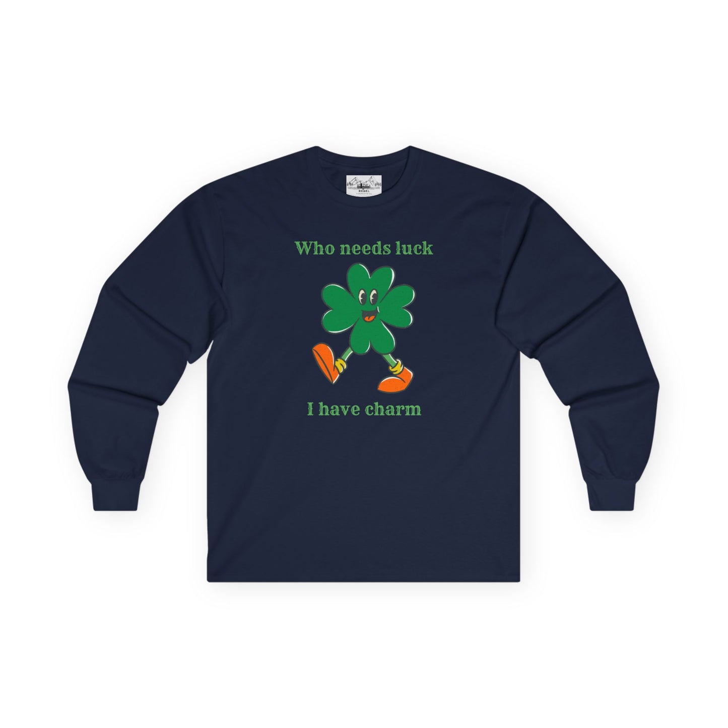 "I Have Charm" Long Sleeve Tee – Vintage Four-Leaf Character
