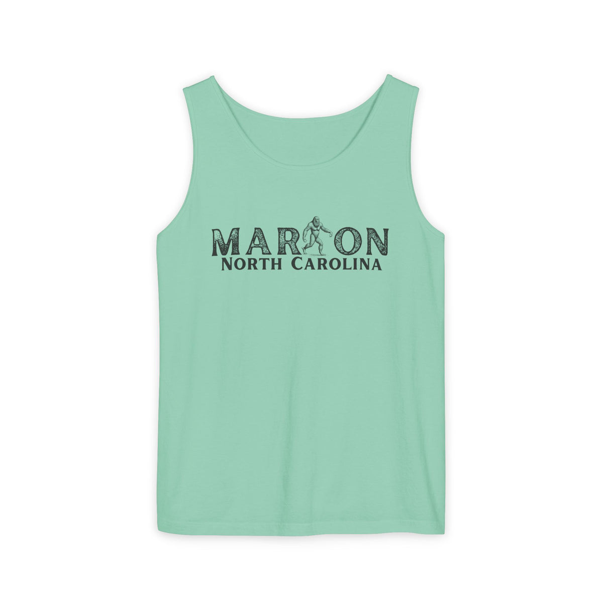 Marion, NC Bigfoot Unisex Garment-Dyed Tank Top | Sasquatch Graphic Tank