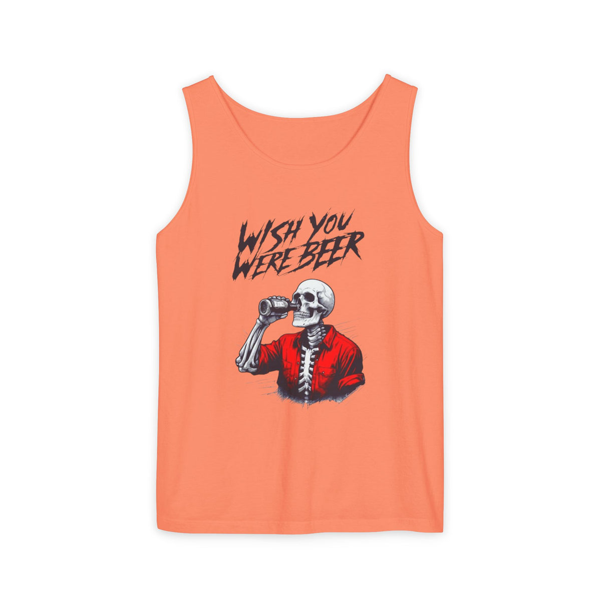 Wish You Were Beer – Funny Skeleton Tank Top