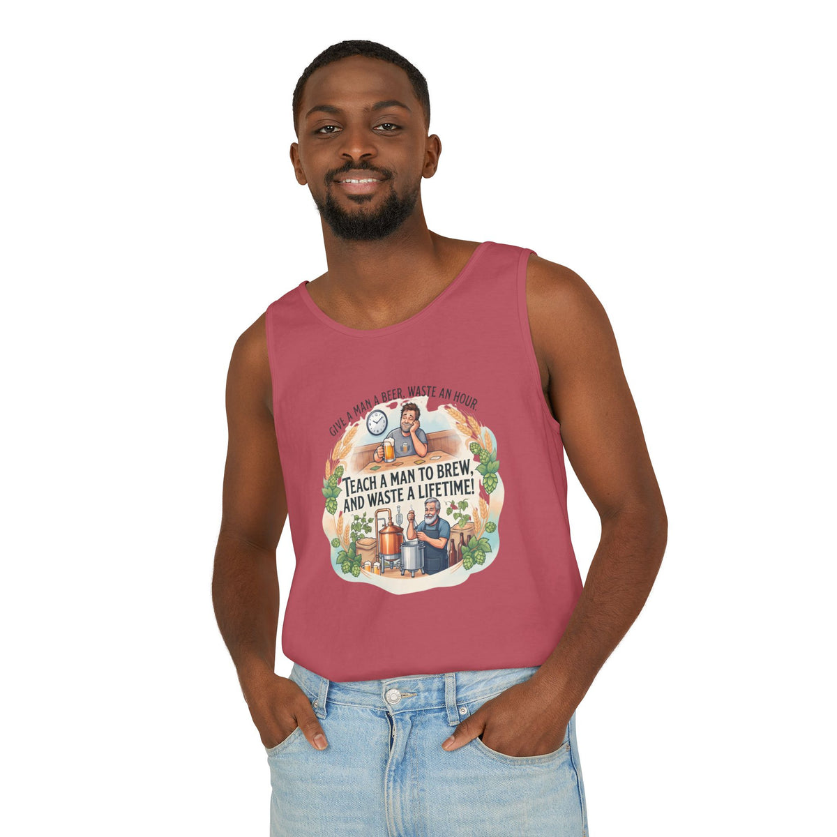 Teach a Man to Brew Beer Tank Top