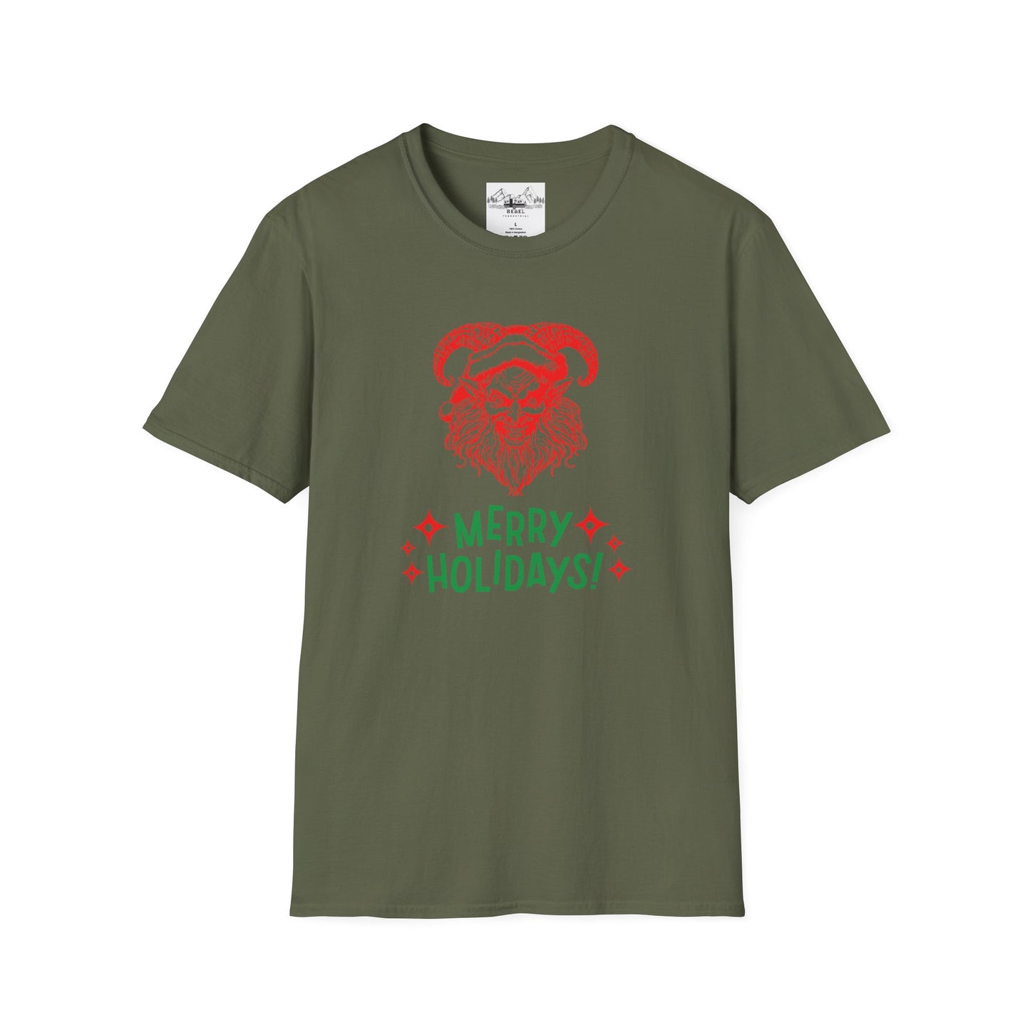 Smiling Krampus "Merry Holidays" Unisex T-Shirt | Ultra-Soft Cotton