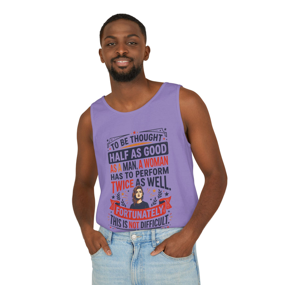 “Twice as Well” Feminist Unisex Cotton Tank Top