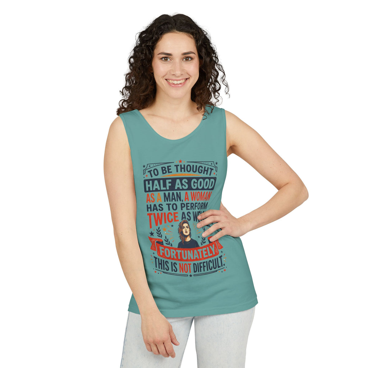 “Twice as Well” Feminist Unisex Cotton Tank Top