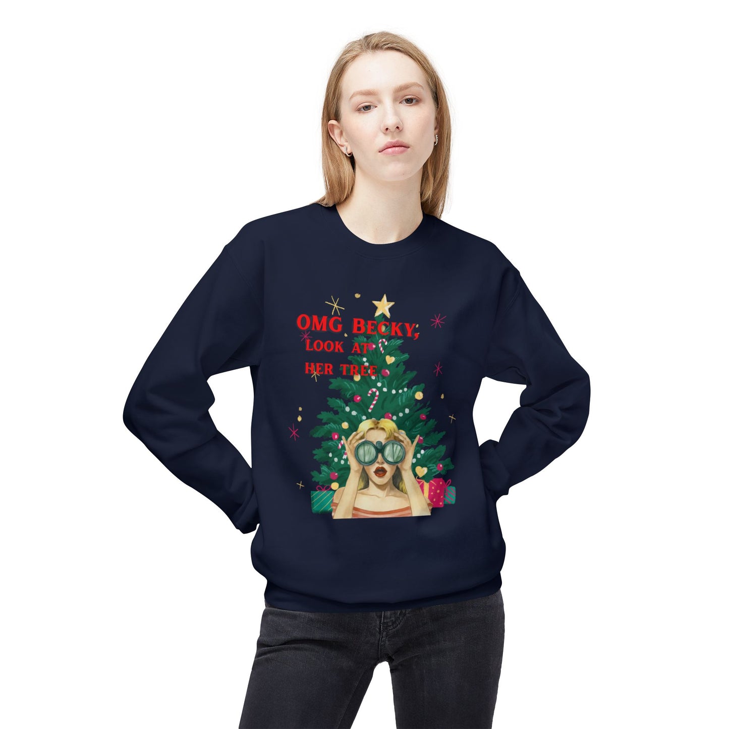 OMG Becky, Look at Her Tree - Vintage Nostalgia Crewneck Sweatshirt